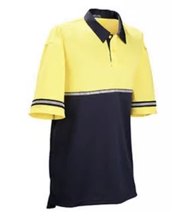Ocean Tech Polo Biking Shirt Small Short Sleeve  Reflective Yellow Black NEW - Picture 1 of 3