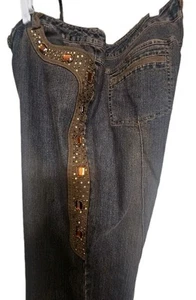 Midnight Velvet Jeans Sz 14  Embellished Y2k Western Rock  Rodeo  Cowgirl Biker - Picture 1 of 15