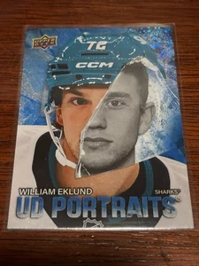 2025-26 UPPER DECK SERIES 1 HOCKEY WILLIAM EKLUND UD PORTRAITS INSERT SPECKLE - Picture 1 of 1