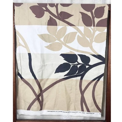 Marimekko Madison WI black & tan cotton sateen fabric end of bolt trees Scandi - Image 1 of 4