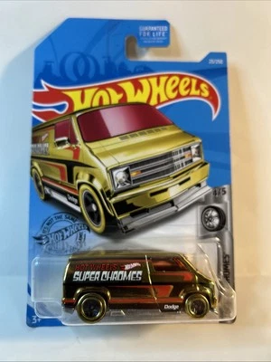 2019 Hot Wheels Custom '77 Dodge Van Gold Super Chromes - Image 1 of 4