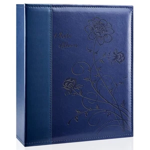Photo Album 8X10 Clear Pages Pockets Leathe Cover Slip Slide in Photo Album H ?? - Picture 1 of 6