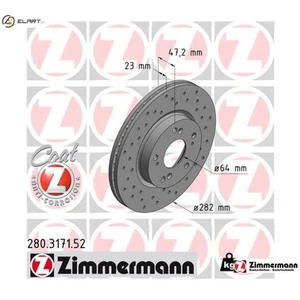 2x BRAKE DISC 280.3171.52 FOR HONDA FR-V CIVIC/VIII/Hatchback BALLADE EDIX 1.7L - Picture 1 of 9