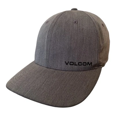 Volcom Flexfit Gray Hat S/M Fitted Cap Skate Surf Streetwear Logo - Image 1 of 4