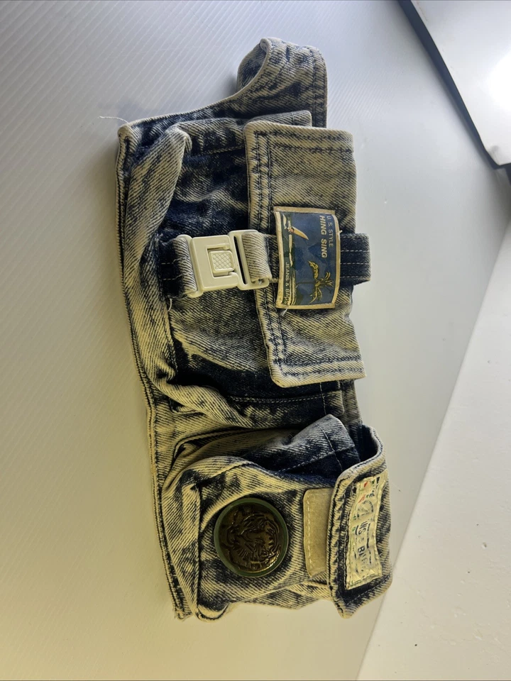 Riñonera vaquera vintage años 80 azul lavado ácido Foto 1 de 4