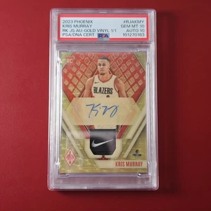 2023 Panini Phoenix Gold Vinyl Auto Nike Patch RC Kris Murray 1/1 PSA 10 Auto 10 - Picture 1 of 5