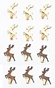 Mini árbol de Navidad de reno Holiday Time 12 Country adornos de madera en   - Imagen 1 de 7