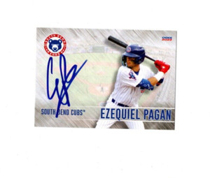 Ezequiel Pagan 2023 South Bend Cubs signed autograph baseball card Guayanilla