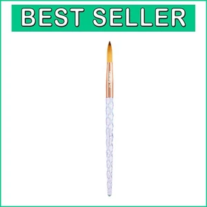 100% Kolinsky Crystal Acrylic Nail Brush - Handcrafted Beauty in Pink & Black - Picture 1 of 8