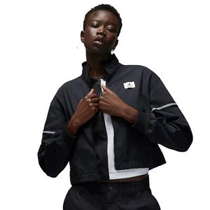 Nike Jordan Flight Black/Cement Grey DQ4625-010 Women Woven Cropped Jacket Gr. M - Bild 1 von 5