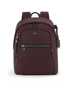 NEW Tumi Voyageur HALSEY 14.5” Nylon & Leather Laptop Backpack - DEEP PLUM - Picture 1 of 6