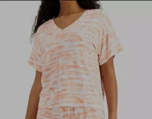 Alfani Intimates Peach Broken Stripe Pajama Top Large Loungewear - Picture 1 of 2