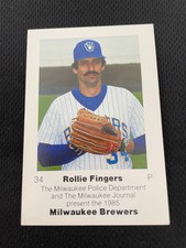 ROLLIE FINGERS MILWAUKEE POLICE ODD BALL BREWERS 1985 BASEBALL CARD