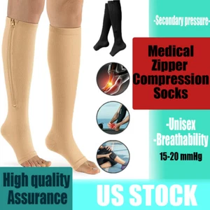 1/3X Extra Wide Calf Compression Socks Women Men 15-20mmHg Knee High Plus Size - Picture 1 of 16