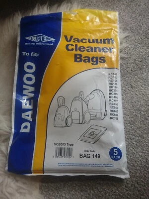 Pack Of 5 Daewoo Hoover Vacuum Cleaner Bags VCB005 - Image 1 of 4