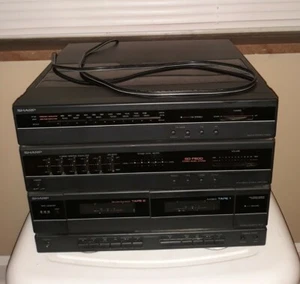 Sharp SG-F500 Semi Automatic AM/FM Stereo System w/ Turntable Dual Cassette READ - Picture 1 of 4