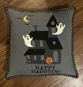 Cuscino Halloween Spooky Night Feumated Haunted House Ghost LG USATO SPEDIZIONE VELOCE - Foto 1 di 3