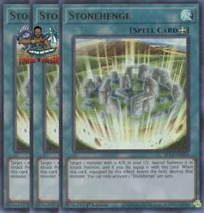 Yugioh! 3x Stonehenge BLCR-EN024 Ultra Raro 1a Edición Casi Nuevo - Imagen 1 de 1