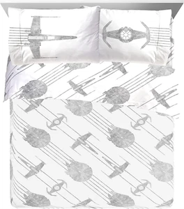 Jay Franco Star Wars Falcon Schematics Queen Size Sheet Set - 4 Piece Set Super - Picture 1 of 12