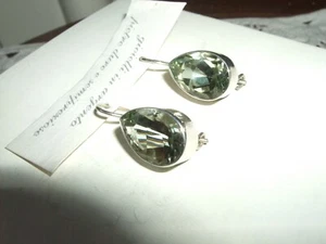 ORECCHINI MONACHELLA QUARZO AMETISTA PRASIOLITE ARGENTO 925 SILVER STERLING - Foto 1 di 5