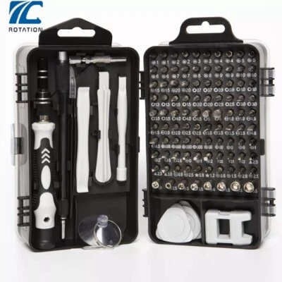 117PC Mini Micro Precision Screwdriver Set Ext Bar & 98 Bits Pry Tools Tweezers - Image 1 of 4