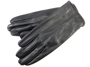 Echt Lammfell Schwarz Leder Winter Herren Warme Handschuhe Gr. 10 Neu - Bild 1 von 6