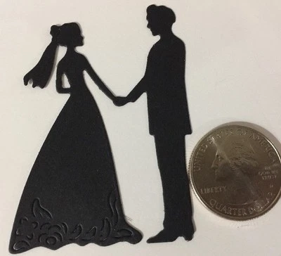 PAREJA DE BODAS Troquelada (6 piezas) Aprox. 1,75"x 2-1/4" Pastel•Ceremonia•Novia •Novio•Baile Foto 1 de 4