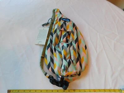 KAVU Mini Rope Sling Bag Chevron Sketch Backpack Daypck Womens everyday travel*^ - Image 1 of 4