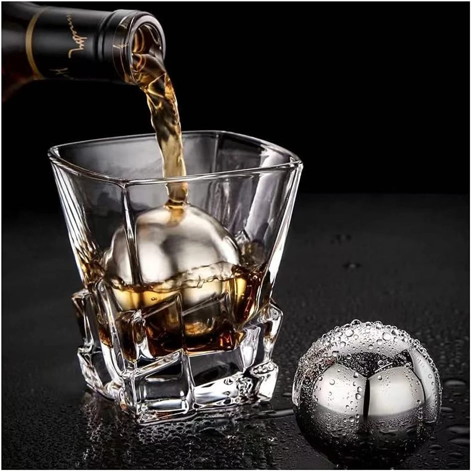Reusable Stainless Steel Ice Cube Metal Large Whiskey Stones Gift Set for Men Ch - Image 1 of 4