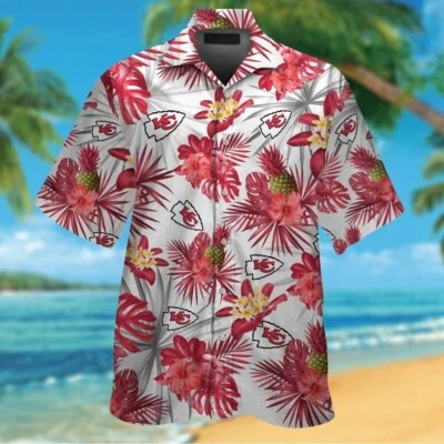 Kansas City Football Team KC Chiefss Camisa Hawaiana Abotonada Unisex Adultos Foto 1 de 2