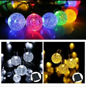 SOLAR POWERED String Lights LED Retro Bulb Garden Outdoor Fairy Ball Hangin Lamp - Picture 1 of 4
