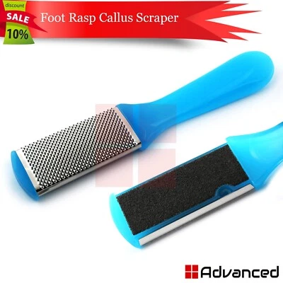 Blue Heavy Duty Foot Rasp Remover Callus Filer Double Sided Podiatry Scraper - Image 1 of 2