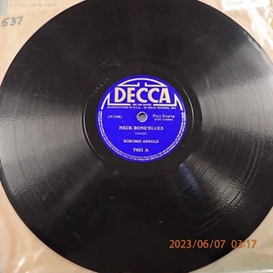 E 78 Kokomo Arnold Decca 7431 Neck Bone Blues Crying Blues - Picture 1 of 2