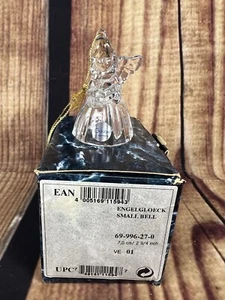Goebel Crystal Angel Bell Clear Glass Germany Vintage With Box 1996 Book Hymnal - Picture 1 of 10