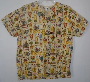 WOMENS White Swan "KITTY CATS" S/S SCRUBS TOP SIZE XS - Picture 1 of 1