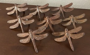 Dragonfly Napkin Rings Set of 8 Pier 1 Cast Iron Rustic 2¾" L x 3½" W 1½" - Picture 1 of 5
