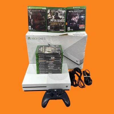 1TB Microsoft Xbox One S Console White Metal Gear Solid Battle FPS Bundle Lot - Image 1 of 4