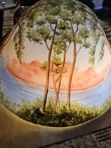''REVERSE PAINTED'' Banquet Parlor Lamp Shade - Picture 1 of 10