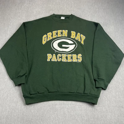 Sudadera De Colección Años 90 Green Bay Packers Logo 7 Talla XL Verde Cuello Redondo Campeones de la NFL Foto 1 de 4