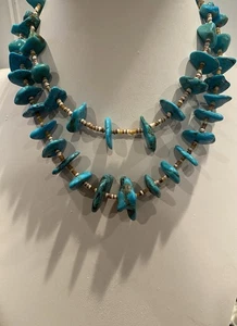 Vintage Native American Turquoise and Heishi Necklace 86 Grams - Picture 1 of 5
