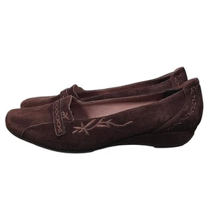 CLARKS Shoes Artisan Flats Comfort Black Suede SlipOn Embroidered Women Size 9W - Bild 1 von 15