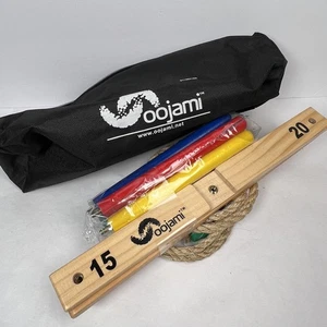 Traditional Wooden Ring Toss Rope Play Set Outdoor Indoor Kids Game w Carry Case - Picture 1 of 3