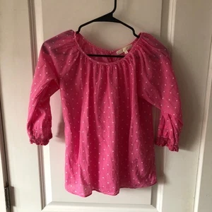LOVESHACKFANCY Girls' Long Sleeve Polka Dot Dress Size: 10Y Pink White - Picture 1 of 11