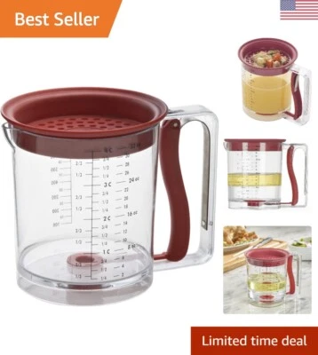 Separador de grasa/grava de fácil liberación de 4 tazas, rojo Foto 1 de 4