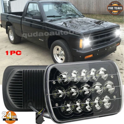 Fit  82-93 Chevy S10 Blazer GMC S15 7X6 Projector Black LED Headlight Hi/Lo Beam - Image 1 of 4