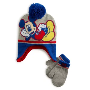Disney's Mickey Mouse Toddler Boy Trapper Hat & Mittens Set, Grey, 2T-4T - Picture 1 of 1