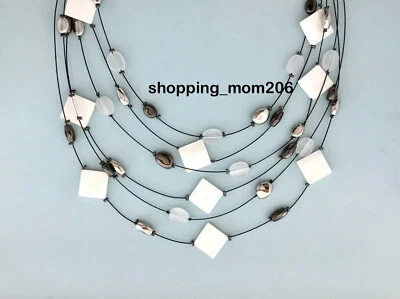 Collar Ojo de Gato Lia Sophia "Vanilla Dreams" Genuino Madreperla y Vidrio Foto 1 de 3