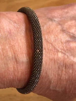 QVC beaded bracelet  Sterling Silver BROWN plated Italy MILOR 925  14.7gr - Image 1 of 4