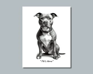 Personalized PIT BULL Pet Print Photo Picture YOUR DOG'S NAME 8x10 or 11x14 (P5) - Picture 1 of 10