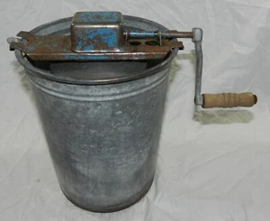 Congelador de helados de manivela vintage con cubo galvanizado - fabricante desconocido - Imagen 1 de 6